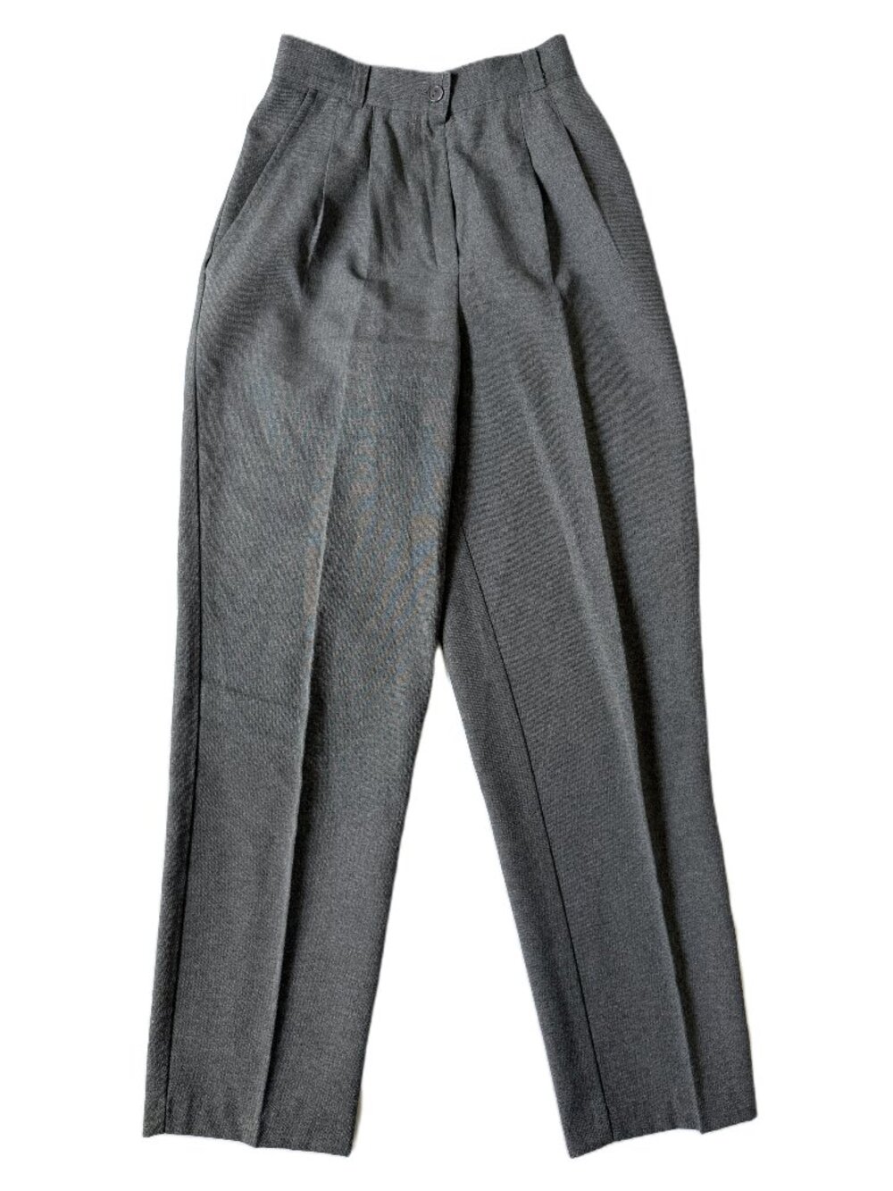 Vintage Counterparts Gray High Waist Pleated Tapered Pants 4 Petite Made USA